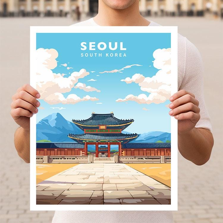 ソウル 韓国 旅行 ウォールアート ポスター プリント - Etsy 日本
