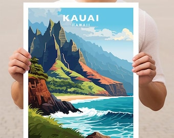 Kauai Hawaii Travel Wall Art Poster Print