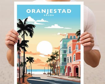 Oranjestad Aruba Travel Wall Art Poster Print