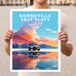 Bonneville Salt Flats Utah Travel Wall Art Poster Print