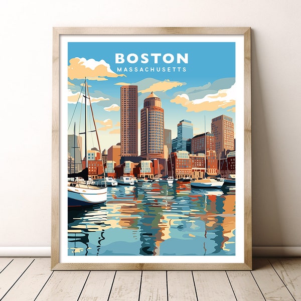 Boston Massachusetts Travel Wall Art Poster Print