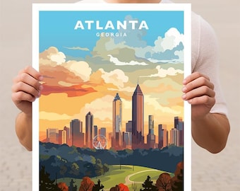 Atlanta Georgia Travel Wall Art Poster Print