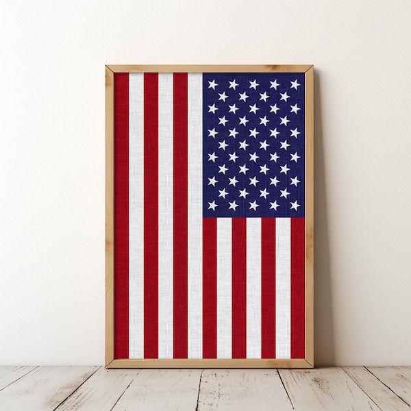 Impression d'affiche d'art mural de voyage drapeau américain des États-Unis