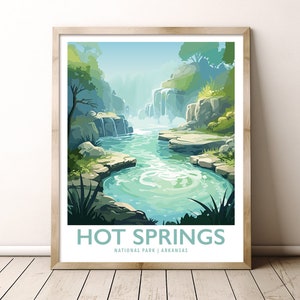 Hot Springs National Park Arkansas Travel Print Gift Hiking Wall Art Home Decor Poster