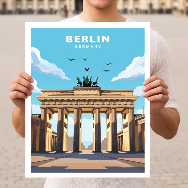 Berlin Germany Brandenburg Gate Travel Wall Art Poster Print