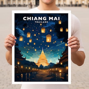 Chiang Mai Thailand Travel Wall Art Poster Print