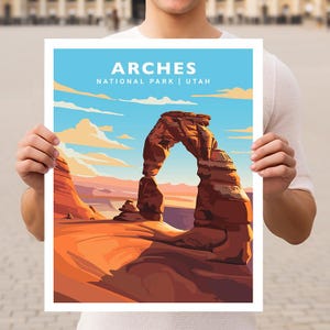 Arches National Park Utah Travel Print Gift Hiking Wall Art Home Decor Poster