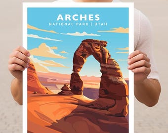 Arches National Park Utah Reisafdruk cadeau wandelen muurkunst Home decor poster