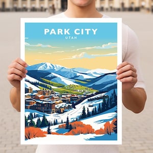 Park City Utah Reise-Wand-Kunst-Plakat-Druck