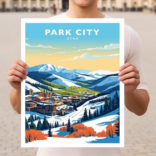 Park City Utah Resa Väggkonst Poster Tryck
