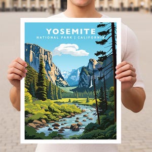 Poster da parete con stampa da viaggio in California, parco nazionale di Yosemite, regalo per escursioni, decorazione per la casa