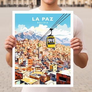 La Paz Bolivia Travel Wall Art Poster Print
