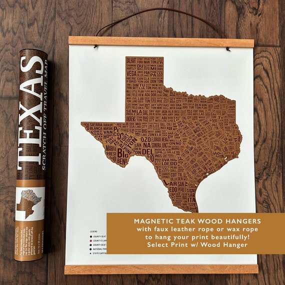 Texas Scratch off Travel Map by Mappinners 