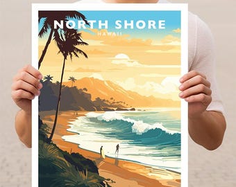 North Shore Hawaii Oahu Travel Wall Art Poster Print