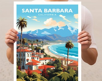 Santa Barbara California Travel Wall Art Poster Print