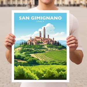 San Gimignano, Italië reizen muurkunst posterafdruk