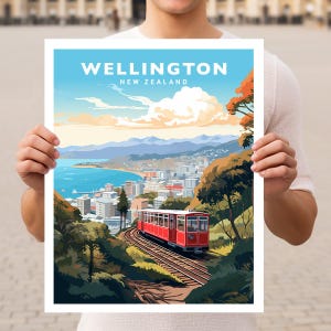 Wellington New Zealand Travel Wall Art Poster Print