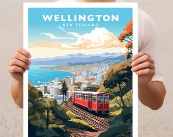 Plakat ścienny Wellington Nowa Zelandia Podróże Sztuka Wydruk