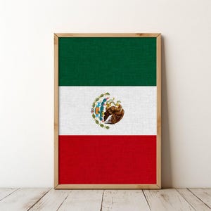 Mexico Mexican Flag Travel Wall Art Poster Print