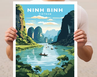 Ninh Binh Vietnam Travel Wall Art Poster Print