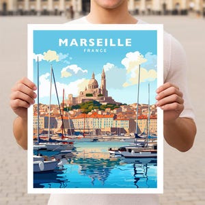 Cartaz de arte de parede de viagem de Marselha França