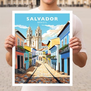 Salvador Brasil Viagem Arte de Parede Cartaz Impressão