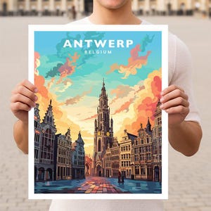 Tulpen Belgien Reise-Wand-Kunst-Plakat
