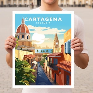 Cartagena Colombia Travel Wall Art Poster Print