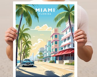 Miami Florida Travel Wall Art Poster Print
