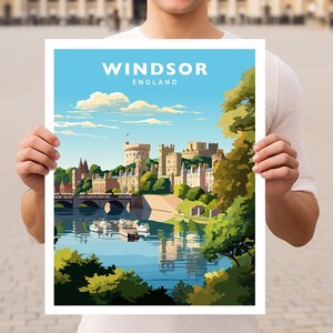 Impresión de póster de arte mural de viaje de Windsor, Inglaterra, Reino Unido