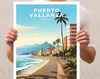 Puerto Vallarta Mexico Jalisco Travel Wall Art Poster Print