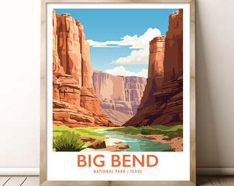 Big Bend National Park Texas Travel Print Gift Hiking Wall Art Home Decor Poster