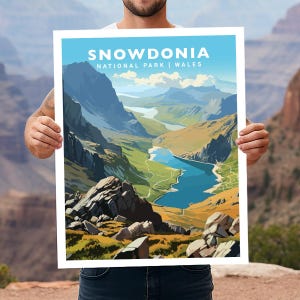 Snowdonia National Park Wales UK Travel Wall Art Poster Print