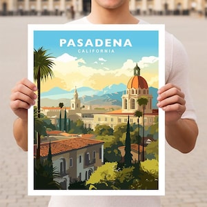 Pasadena California Travel Wall Art Poster Print
