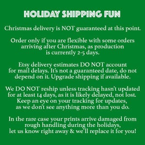 a green christmas card with the words holiday shipping fun