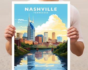 Nashville Tennessee Travel Wall Art Poster Print
