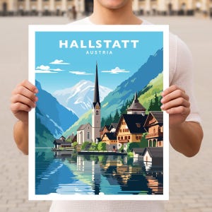 Póster de viaje de Hallstatt, Austria