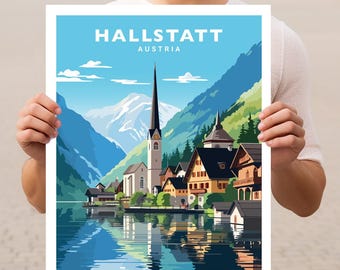 Hallstatt Austria Travel Wall Art Poster Print
