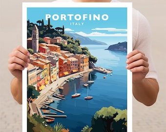 Portofino Italy Italian Riviera Travel Wall Art Poster Print