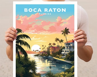 Boca Raton Florida Travel Wall Art Poster Print