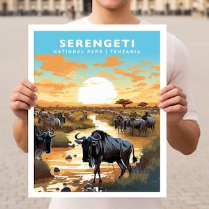 Serengeti National Park Tanzania Travel Wall Art Poster Print