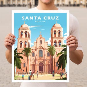 Cartaz de arte de parede de viagem Santa Cruz Bolívia