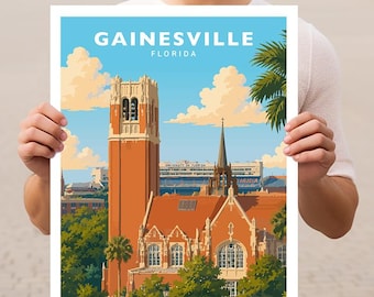 Gainesville Florida Travel Wall Art Poster Print