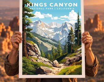 Kings Canyon National Park, Californië: reisposter voor aan de muur.