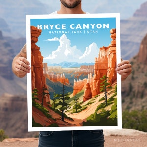 Bryce Canyon National Park Utah Travel Print Gift Hiking Wall Art Home Decor Poster