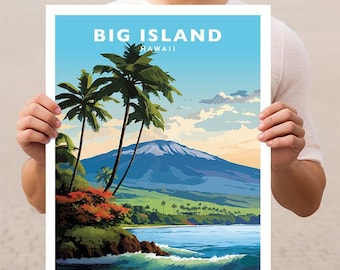 Big Island Hawaii Travel Wall Art Poster Print