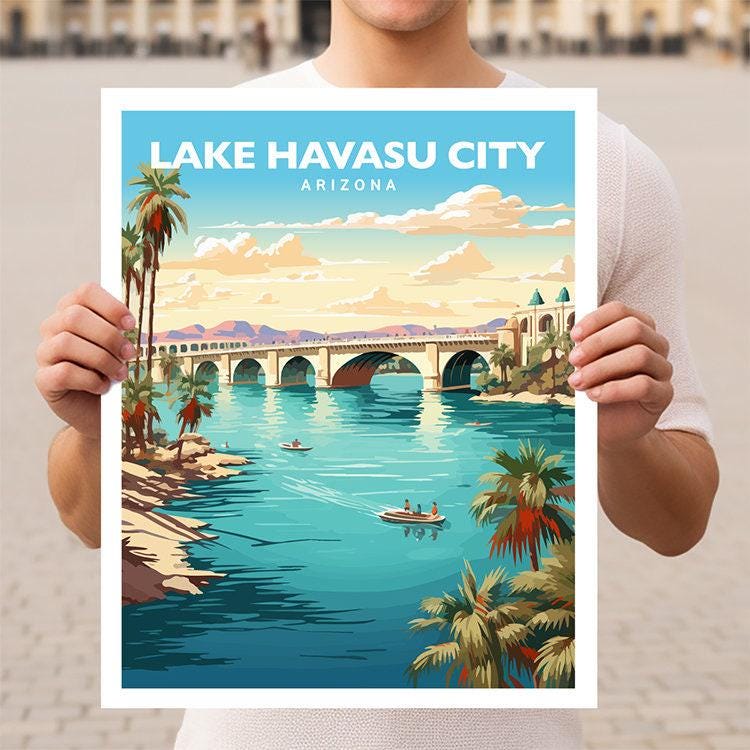 Lake Havasu City Arizona Travel Wall Art Poster Print - Etsy