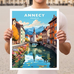 Annecy France Travel Wall Art Poster Print