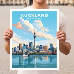 Póster de viaje de Auckland, Nueva Zelanda