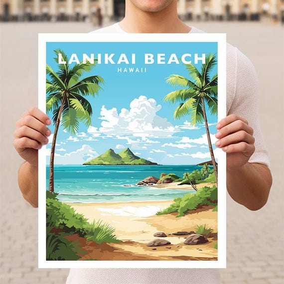 Lanikai Beach Hawaii Oahu Travel Wall Art Poster Print - Etsy